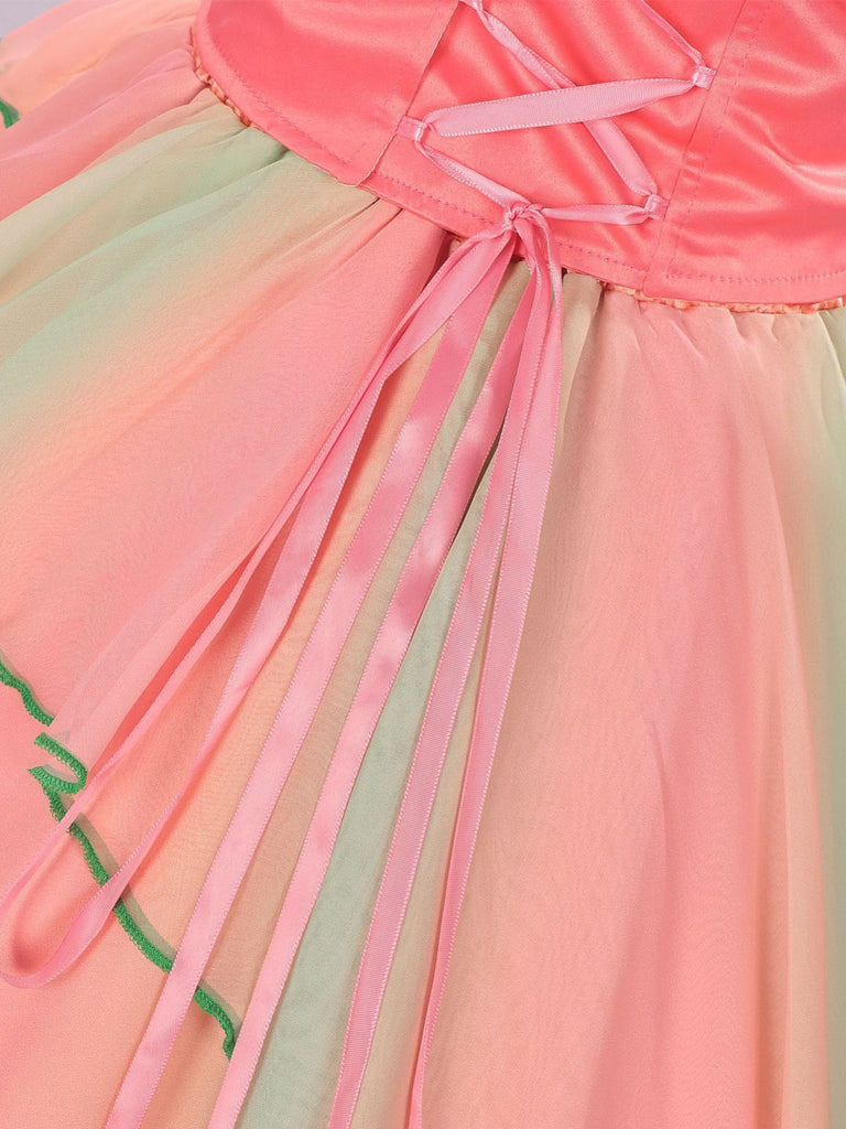 2PCS Top e gonna Glinda della strega cattiva rosa anni '70