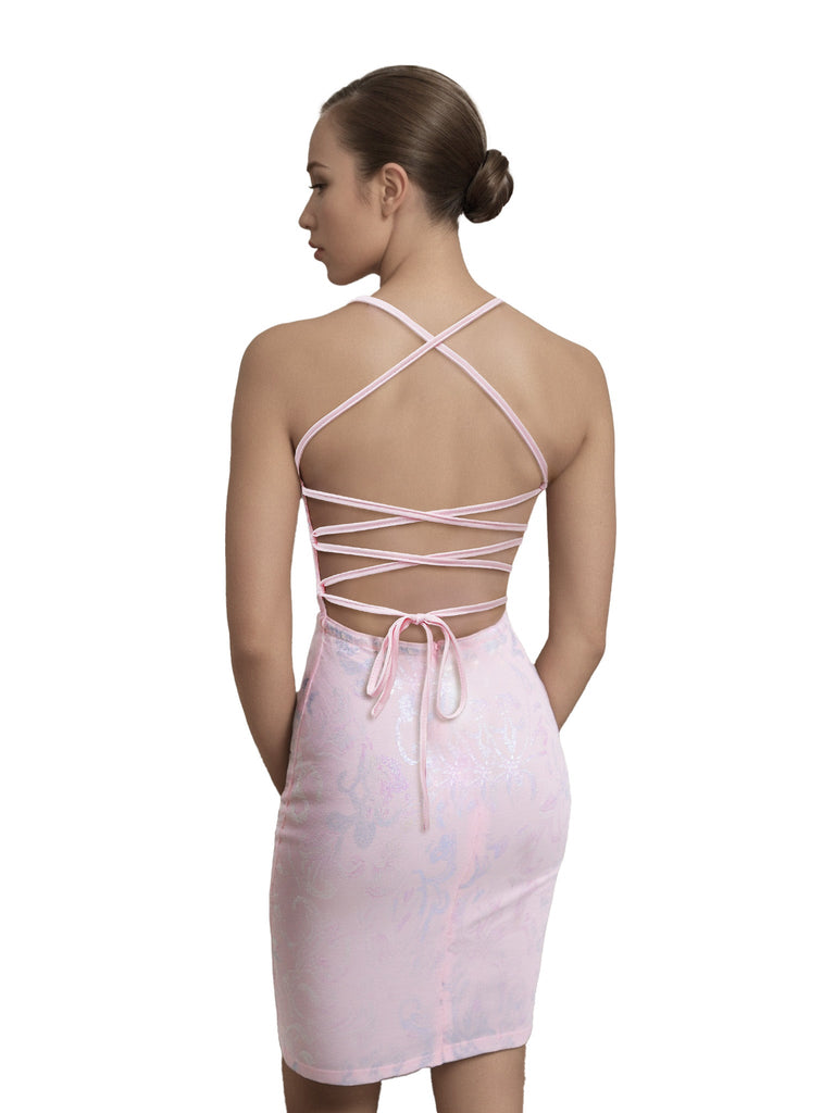 Abito paillettes con spalline sottili e senza schienale anni '20