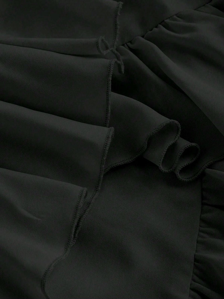 [Prevendita] Abito arricciature e orlo a balze con spalline anni '50