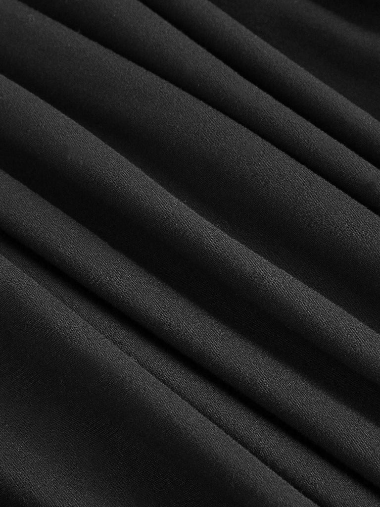 Abito plissettato con spalle scoperte bordeaux anni '40