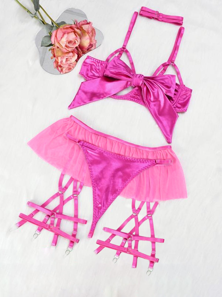 Pigiama patchwork con fiocco in rete anni '60