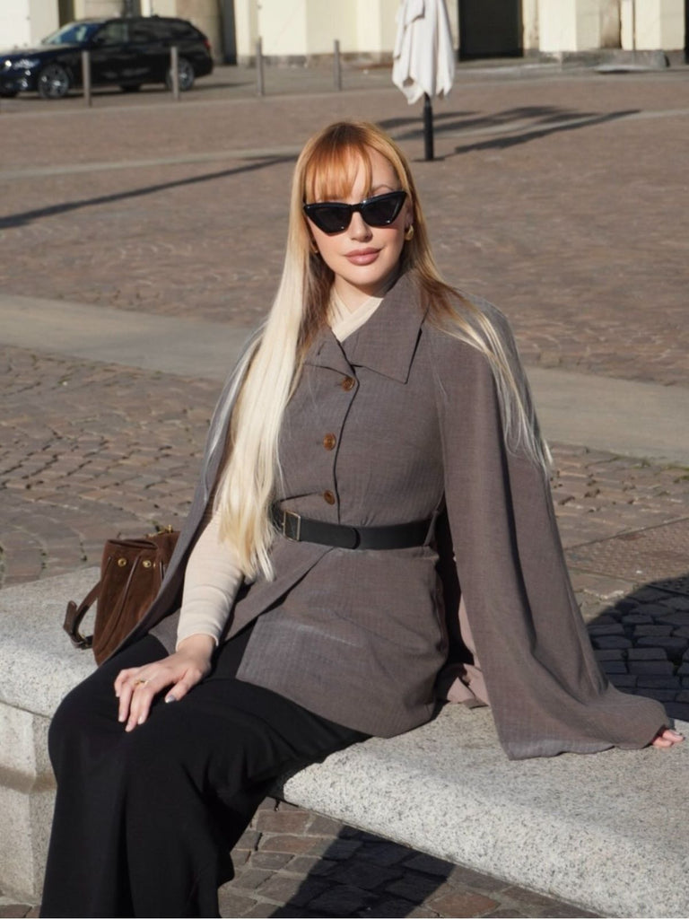 [Prevendita] Giacca con cintura e revers con mantello staccabile anni '40