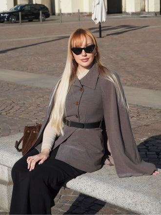 [Prevendita] Giacca con cintura e revers con mantello staccabile anni '40