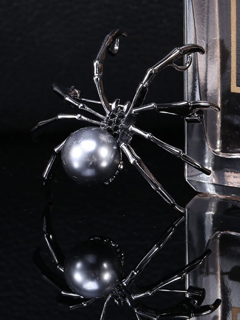 Spilla retrò di perle a forma di ragno di Halloween