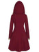 Cappotto con fibbia solida e rifiniture in pelliccia anni '50
