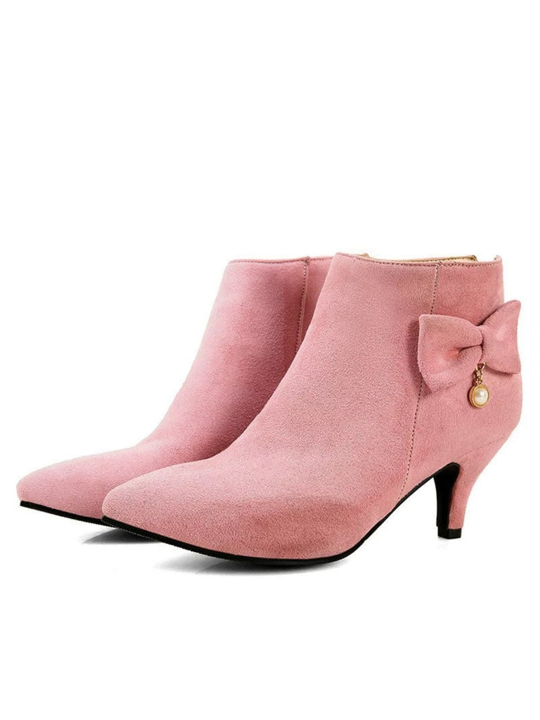 Scarpe con tacco a spillo e punta in pelle scamosciata