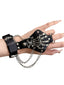 Braccialetto punk con catena a mano e rivetti in pelle
