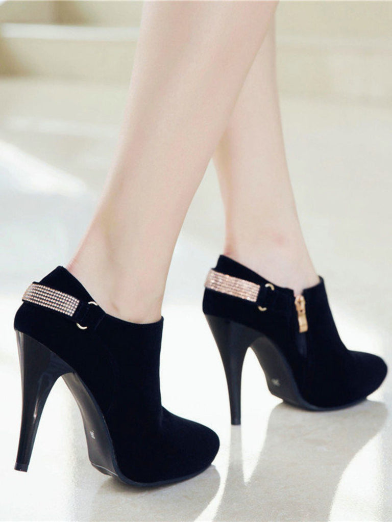 Scarpe con tacco a spillo in velluto tinta unita