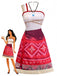 2PCS Set Cosplay Anni '70 Stile Moana Monospalla con Stampa Tribale