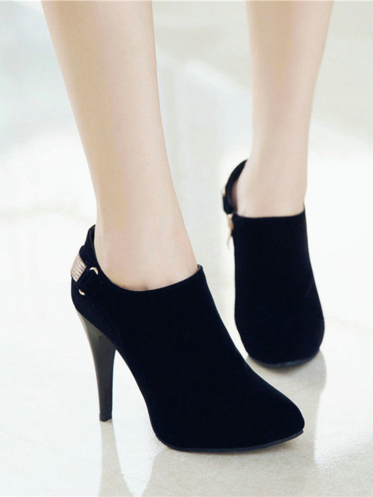 Scarpe con tacco a spillo in velluto tinta unita