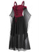 Abito con spalline trasparenti da strega Halloween anni '50