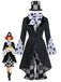 6PCS Costume da Cappellaio Nero Gotico Halloween Anni '60