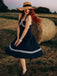 Vestito svasato blu navy anni '50