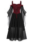 [Taglia forti] Abito in chiffon con spalline in contrasto anni '50