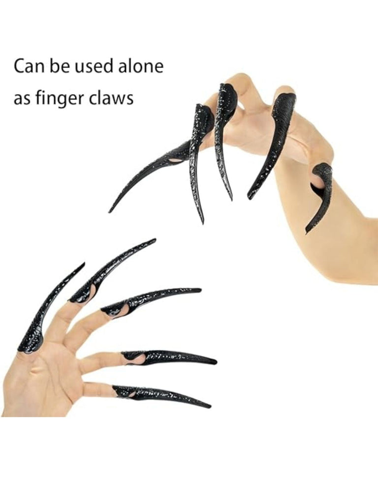 Guanti lunghi nero con artigli di Halloween