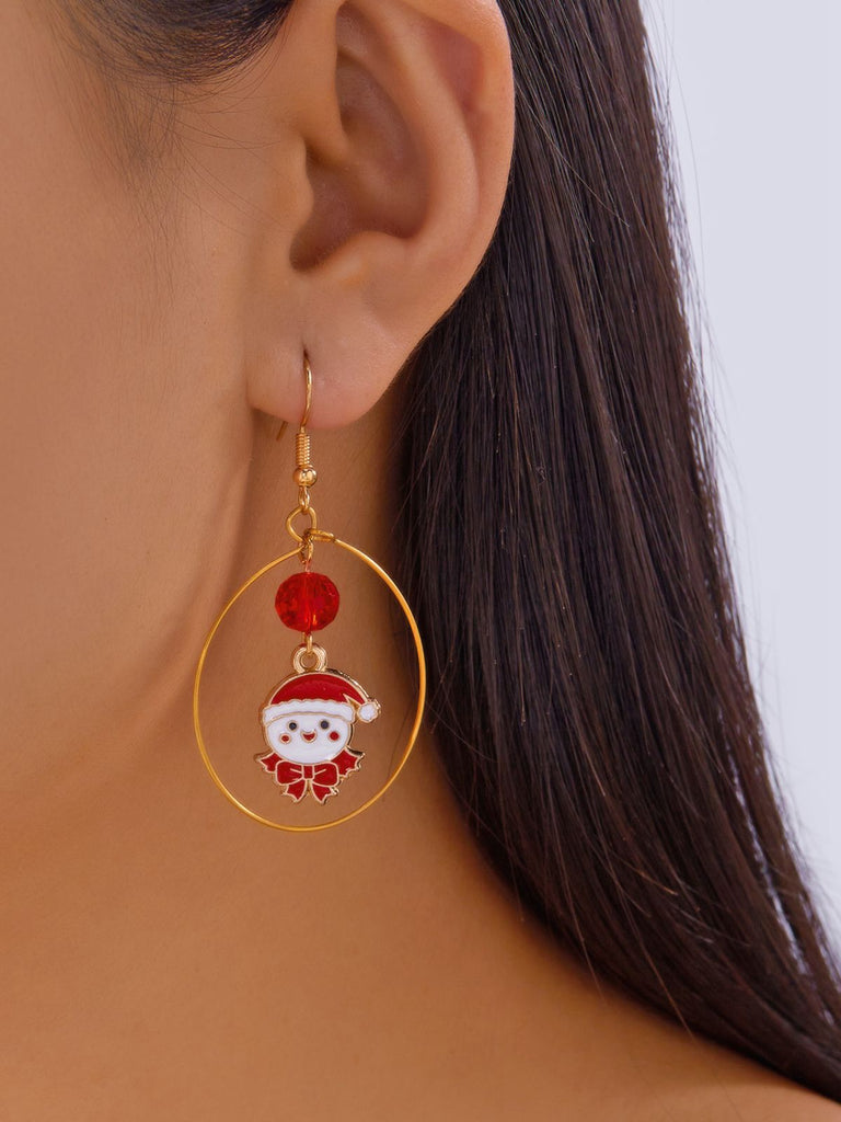 Orecchini a albero di Natale e pupazzo di neve e bastoncino di zucchero