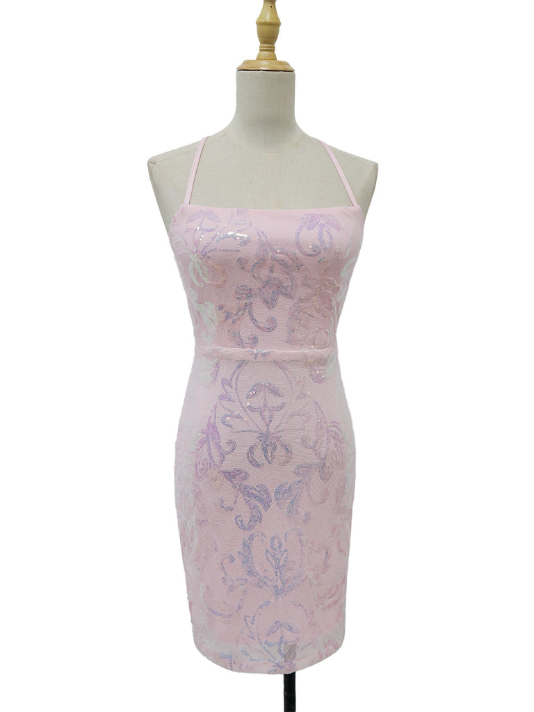 Abito paillettes con spalline sottili e senza schienale anni '20