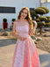 Abito Midi Rosa Anni '50 con Jacquard Floreale Testurizzato