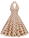 Abito a ruota con a pois  scollo all'americana anni '50