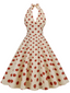 Abito a ruota con a pois  scollo all'americana anni '50