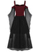 [Taglia forti] Abito in chiffon con spalline in contrasto anni '50