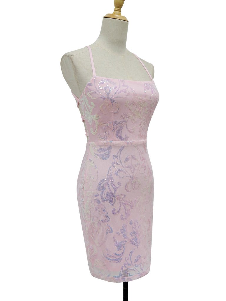 Abito paillettes con spalline sottili e senza schienale anni '20