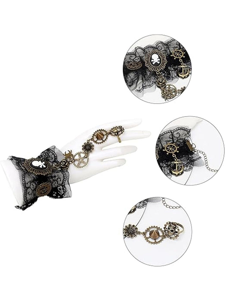 Braccialetto steampunk retrò con equipaggiamento Halloween