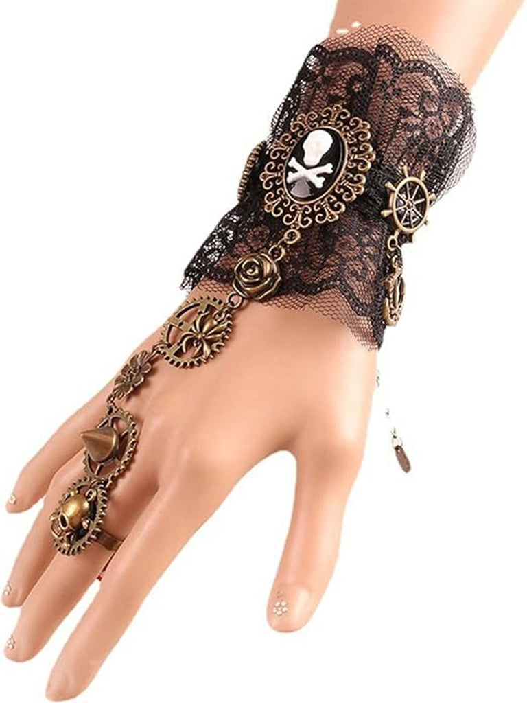 Braccialetto steampunk retrò con equipaggiamento Halloween