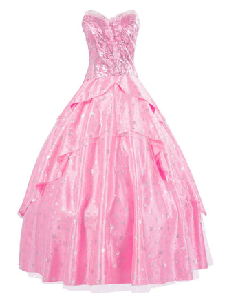 Top con paillettes Wicked e gonna a rete a ruota rosa anni '70