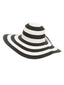 Cappello da sole a tesa larga con strisce a contrasto