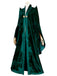 Mantello da strega in velluto Halloween verde anni '70