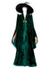 Mantello da strega in velluto Halloween verde anni '70