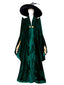 Mantello da strega in velluto Halloween verde anni '70