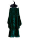 Mantello da strega in velluto Halloween verde anni '70