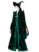 Mantello da strega in velluto Halloween verde anni '70
