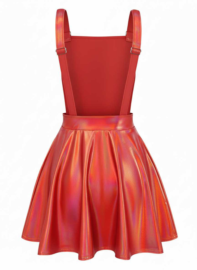 Abito metalliche con bretelle olografiche anni '70