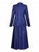 Completo uniforme a righe di Mercoledì Addams blu anni '40
