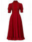 Abito X Prequel Pearl con orlo a balze in pizzo rosso anni '40