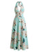 1930s Floral V-Neck Dress - vintage dress, retro fashion