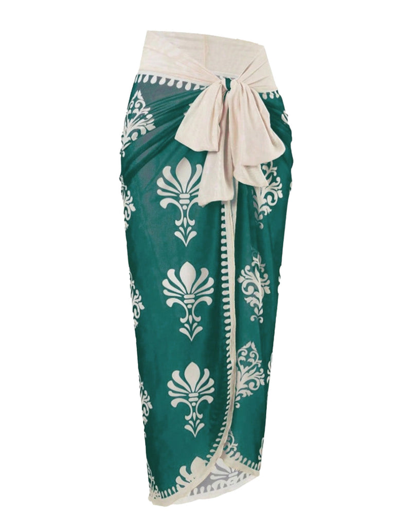 Costume da Bagno Intero Floreale Bohémien con Copricostume Anni '70 6