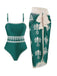 Costume da Bagno Intero Floreale Bohémien con Copricostume Anni '70 7