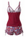 Set Tankini Bohémien Scollo a V con Cinturino Anni '70 3