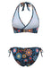 Set Bikini Floreale Halter Anni '40 5