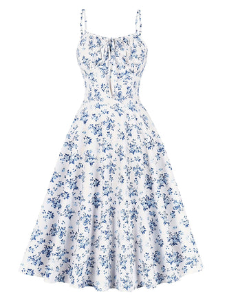 1940s Floral Spaghetti Strap Dress 6