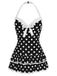 [Pre-Vendita] Costume Intero Blu Halter a Righe con Fiocco Anni '40 16