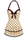 Costumi intero fiocco a pois blu anni '40