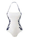 1940s Halter Swimsuit & Sailor-Stripe Shorts Set: 1940s Riviera elegance, reimagined for her