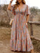 [Taglie Forti] Boho Paisley con Scollo V Manica Farfalla Lungo Abito Anni '70