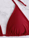 Tinta Unita con Allacciatura al Collo Set Bikini & Crochet Cover-Up Anni '40