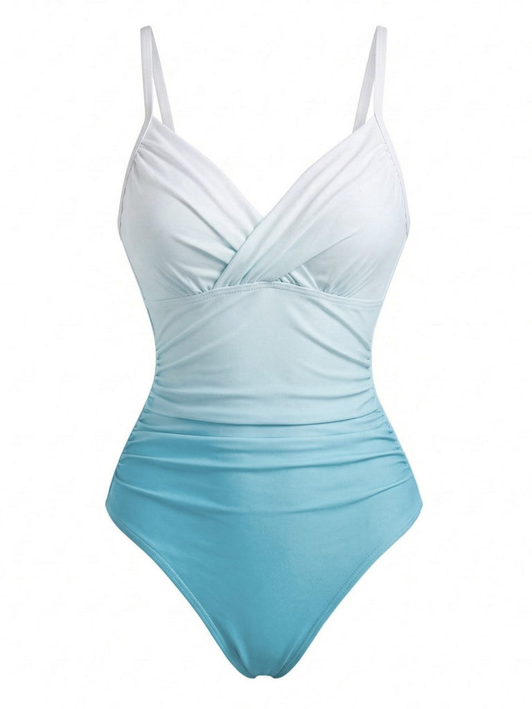 Costume da Bagno Intero Sfumato con Incrocio Anni '40 2